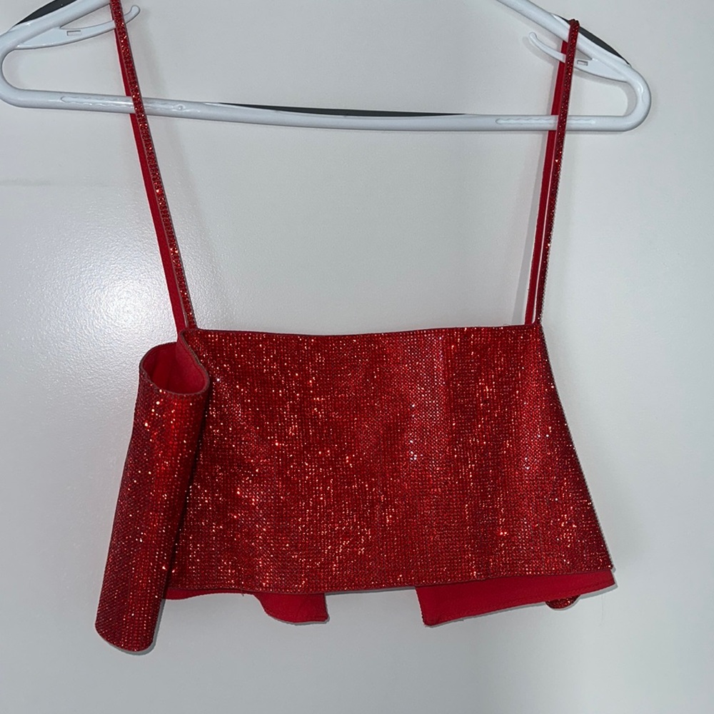 Zara shimmery crop top